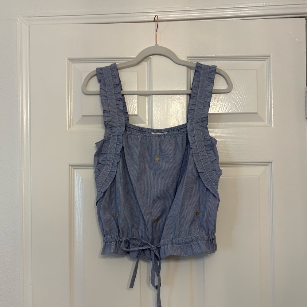 H&M Striped Blue and White sleeveless Top